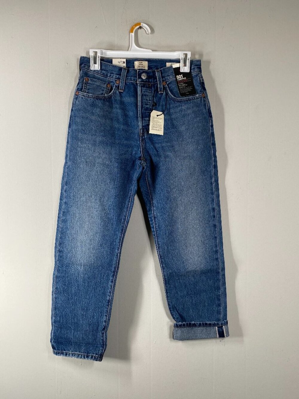 Levi's Selvedge Cropped Denim Jeans Women's 27 x 26 High Rise Blue NWT